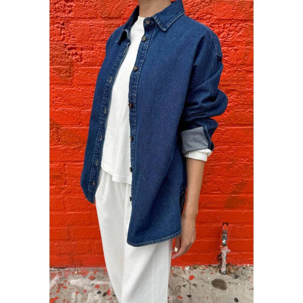 NEW LE BON SHOPPE owen denim shirt in blue